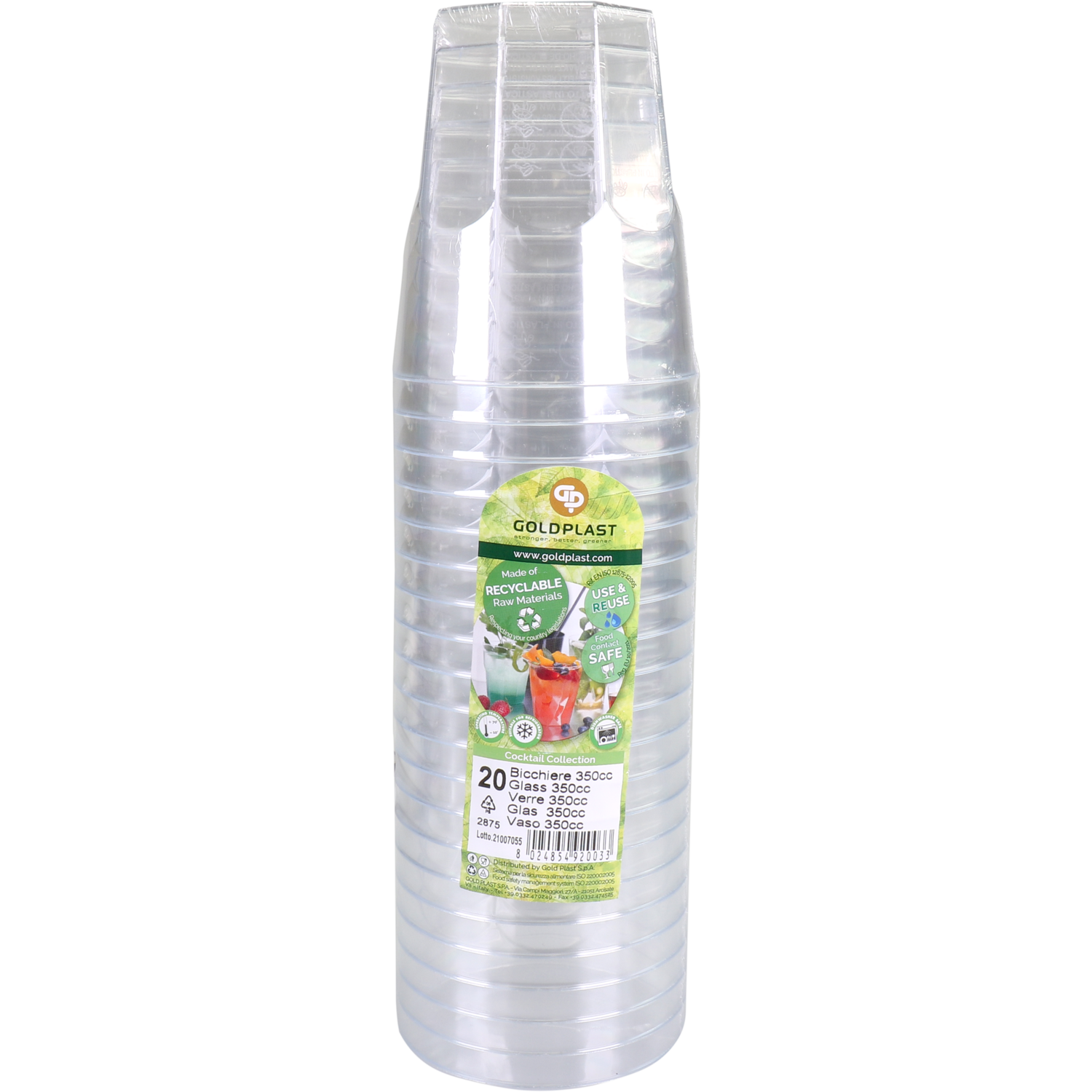 Goldplast Glas, brasserieglas, reusable, pS, 250ml, transparant 2