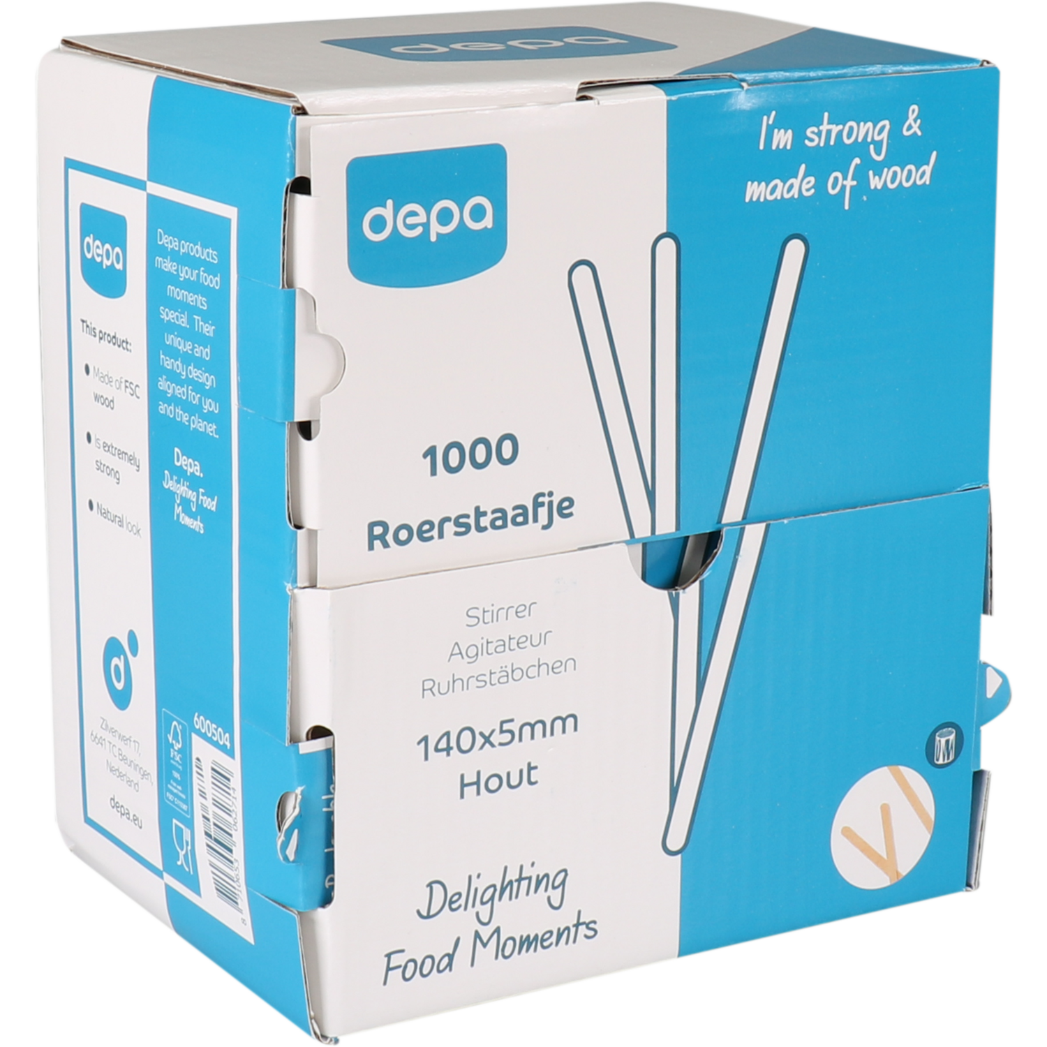 Depa Roerstaafje, hout, 140mm, naturel 2