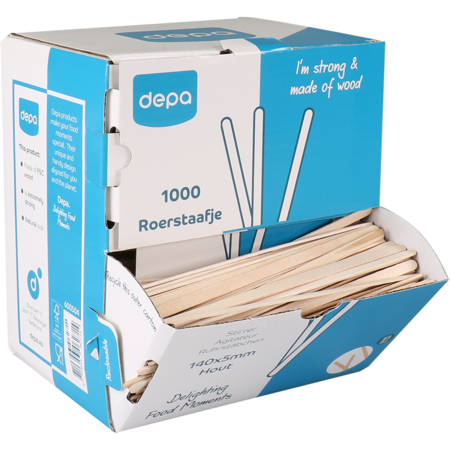 Depa Roerstaafje, hout, 140mm, naturel 3