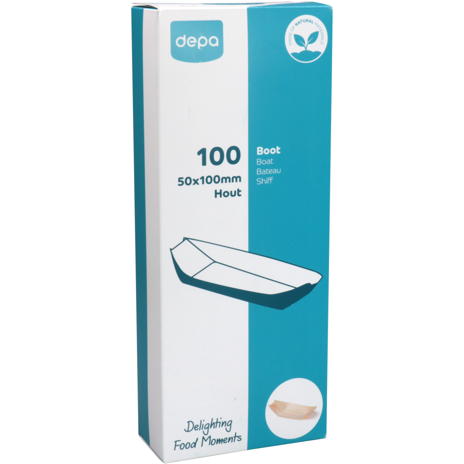 Depa Boot, 100x50mm, hout, naturel 3