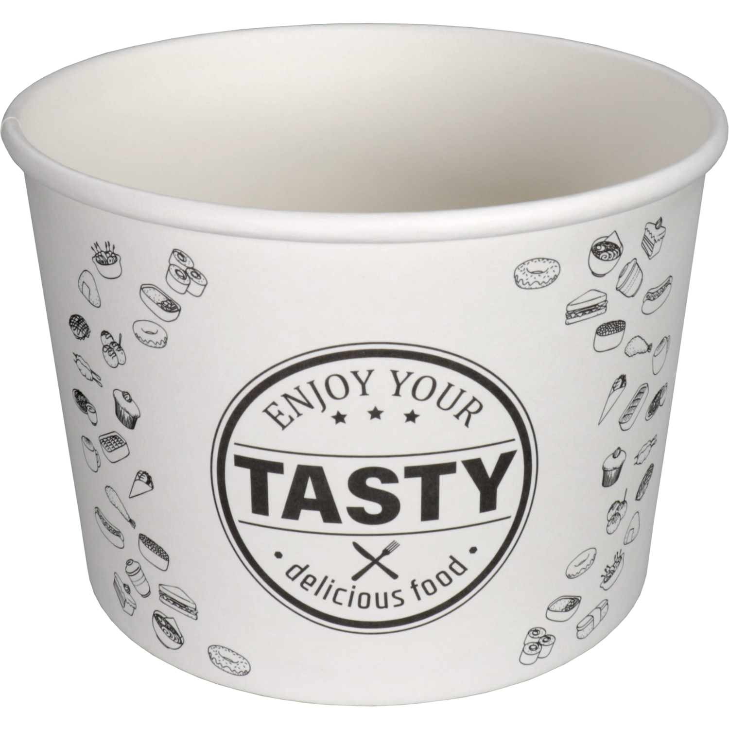 Bak, Karton + PE, 1890ml, TASTY, incl. deksel, foodbucket, wit 3