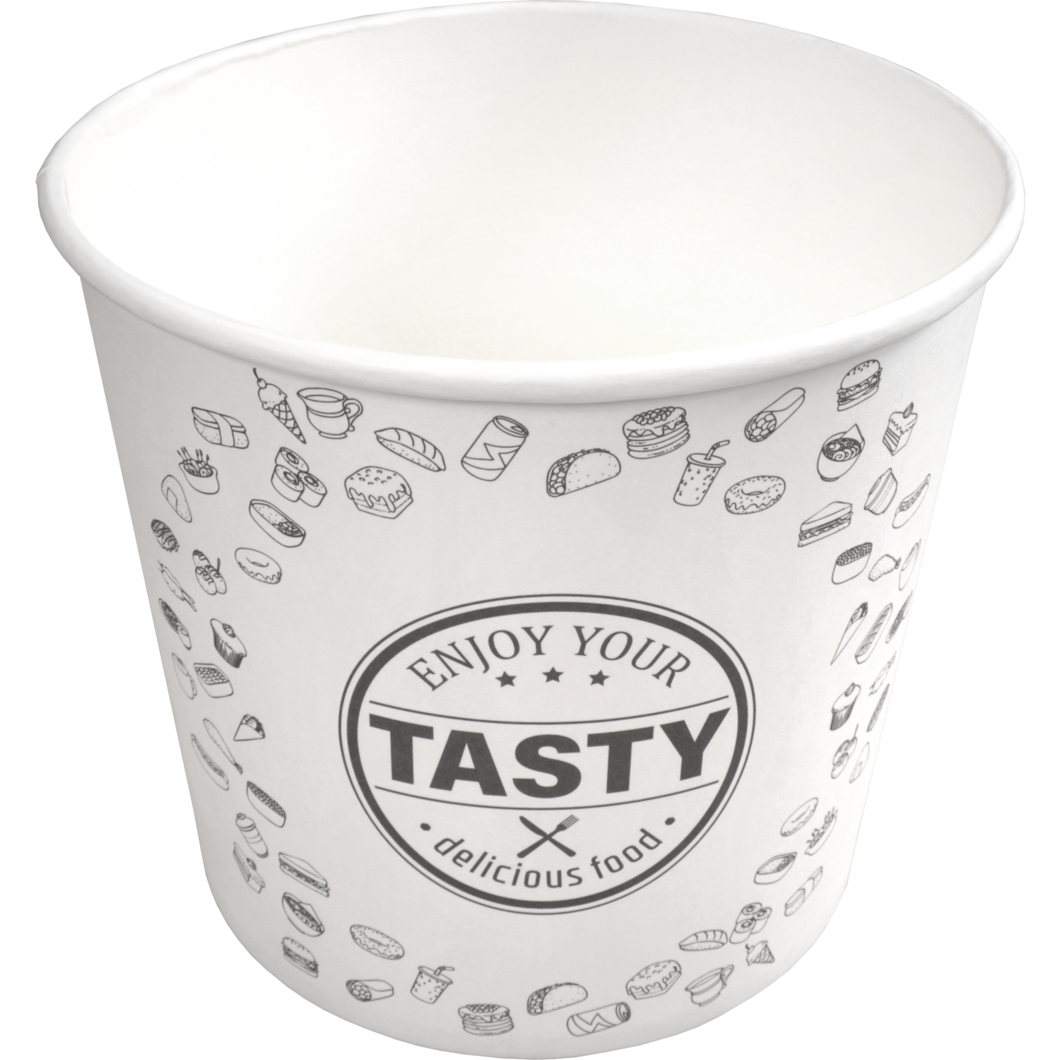 Bak, Karton + PE, 2150ml, TASTY, incl. deksel, foodbucket, 160mm, wit 2