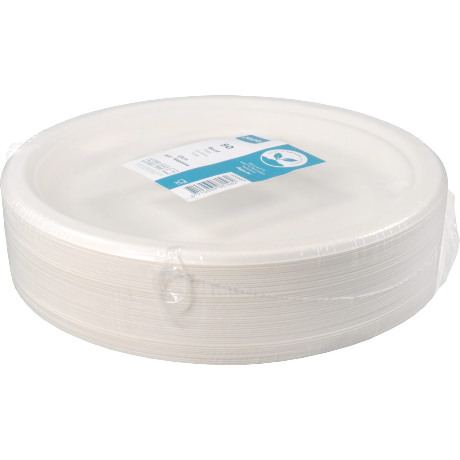 Depa Bord, rond, 1-vaks, bagasse (suikerrietpulp), Ø23cm, wit 3