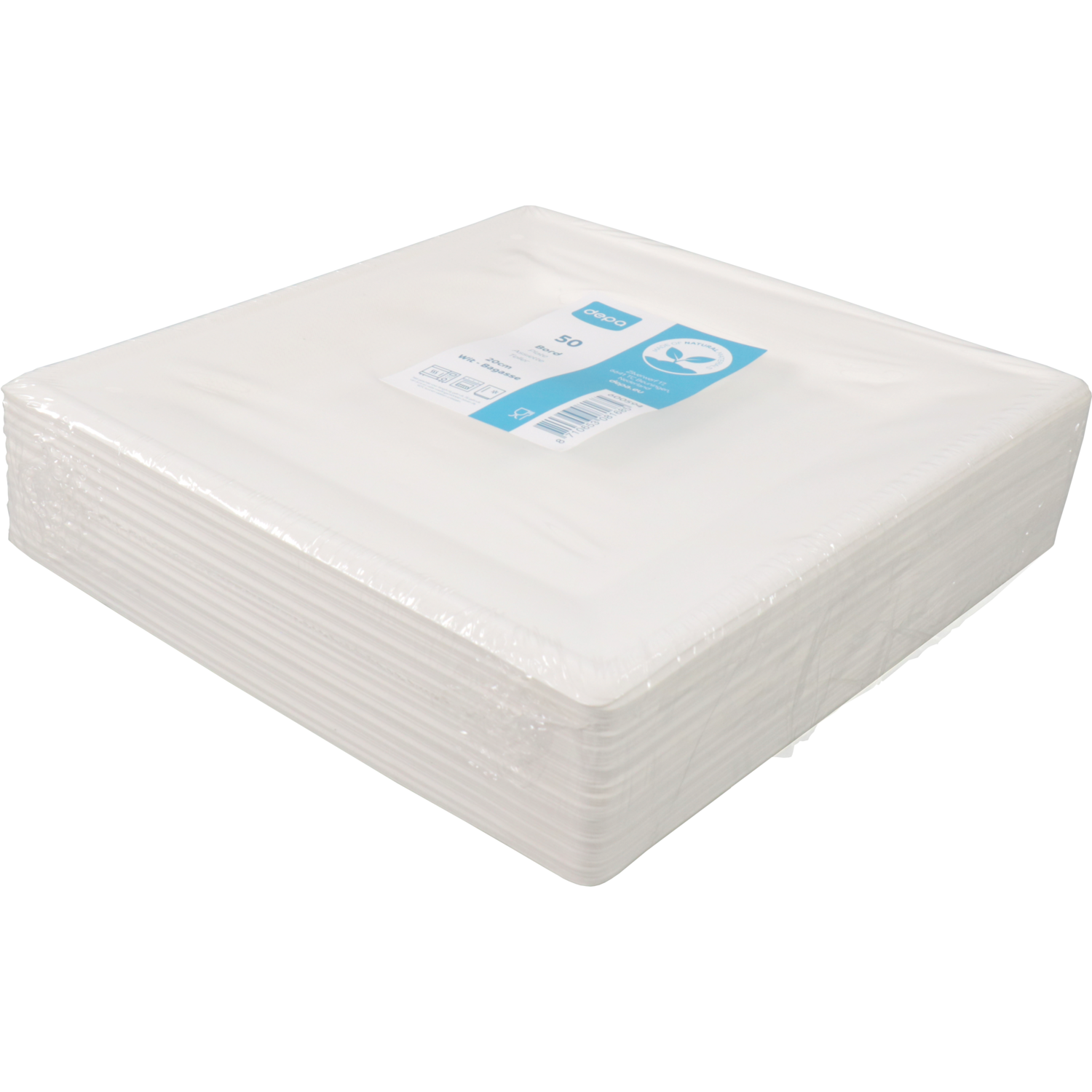 Depa Bord, vierkant, 1-vaks, bagasse (suikerrietpulp), 20x20cm, wit 3