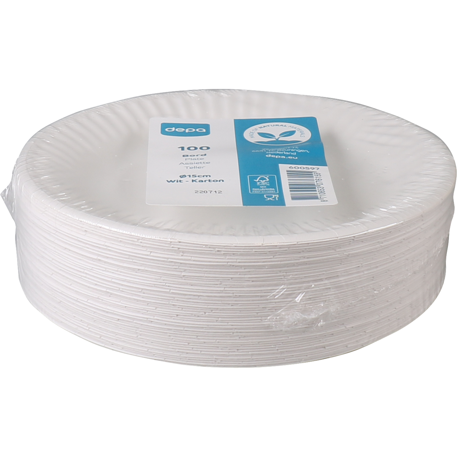 Depa Bord, rond, 1-vaks, karton, Ø15cm, wit 2