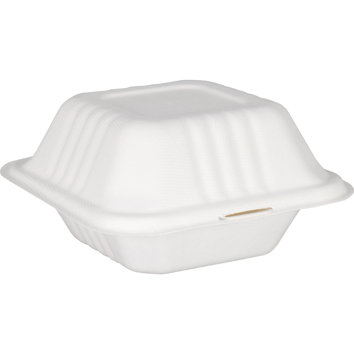 Bak, Bagasse (suikerrietpulp), hamburgerbox, 150x150x78mm, wit 1