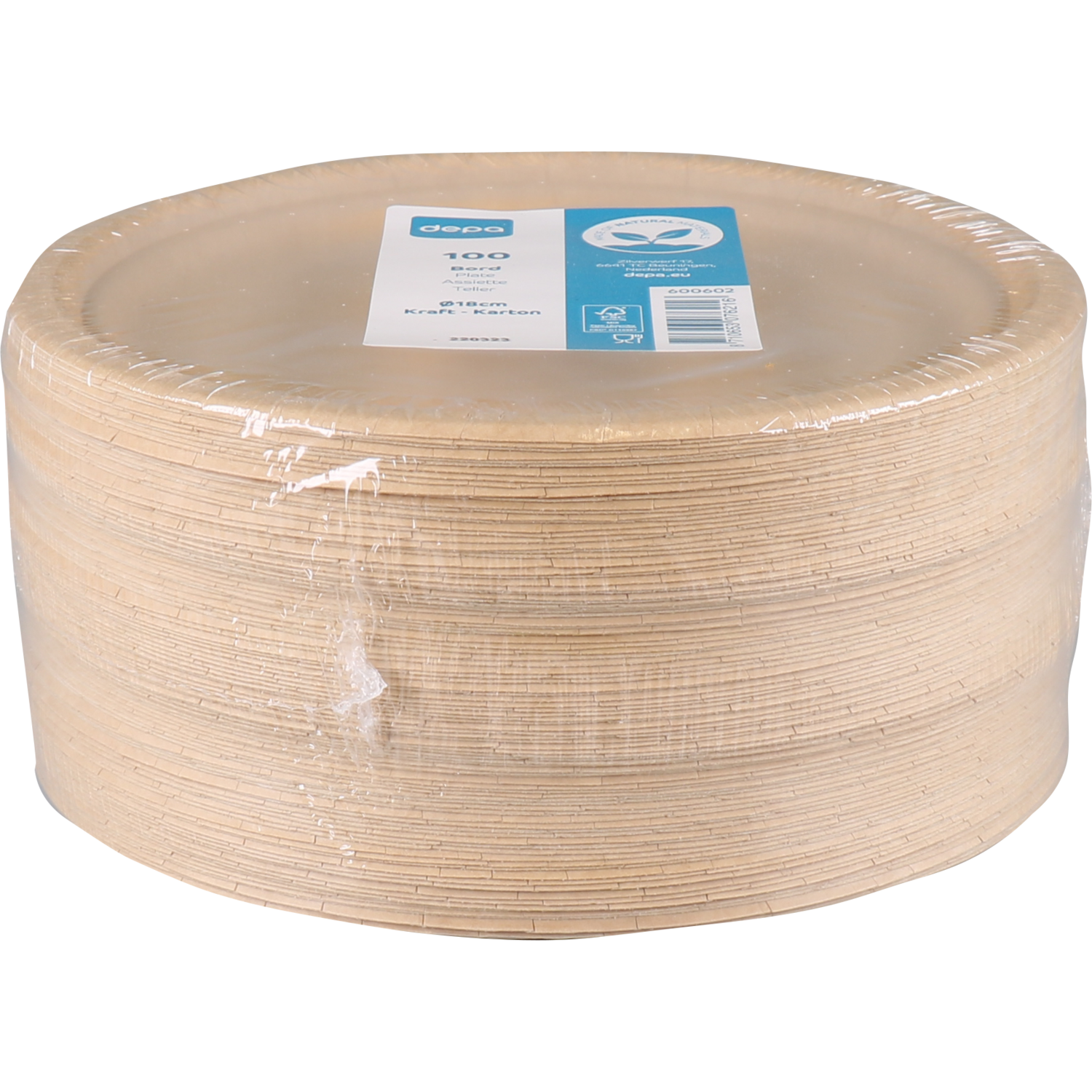 Depa Bord, rond, 1-vaks, karton, Ø18cm, bruin 2