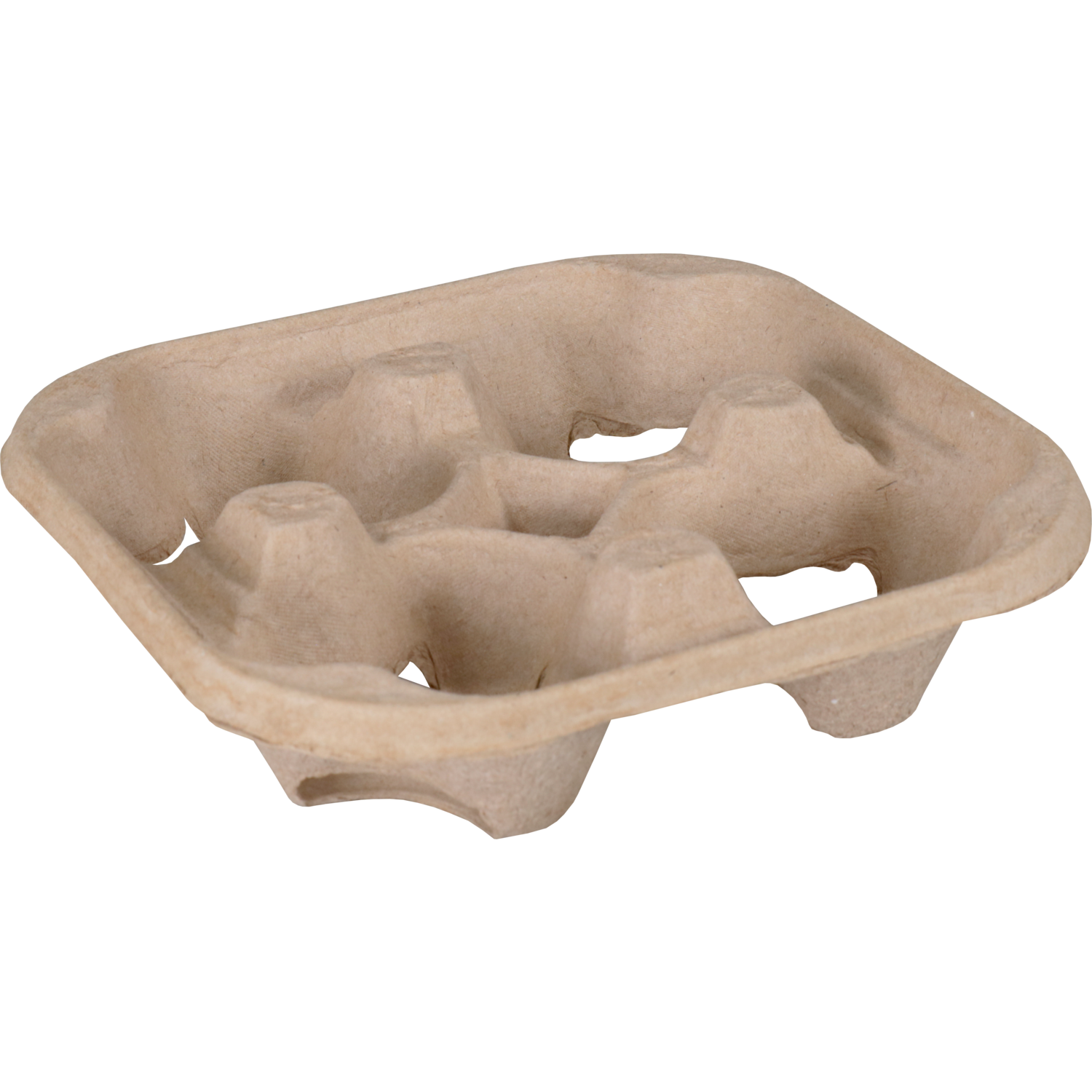 Depa Draagtray, 4 bekers, 217x217x48mm, papierpulp, bruin 1