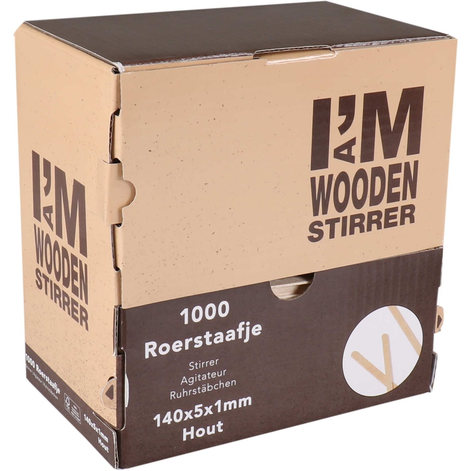 I'M Concept Roerstaafje, hout, 5x140mm, naturel 2