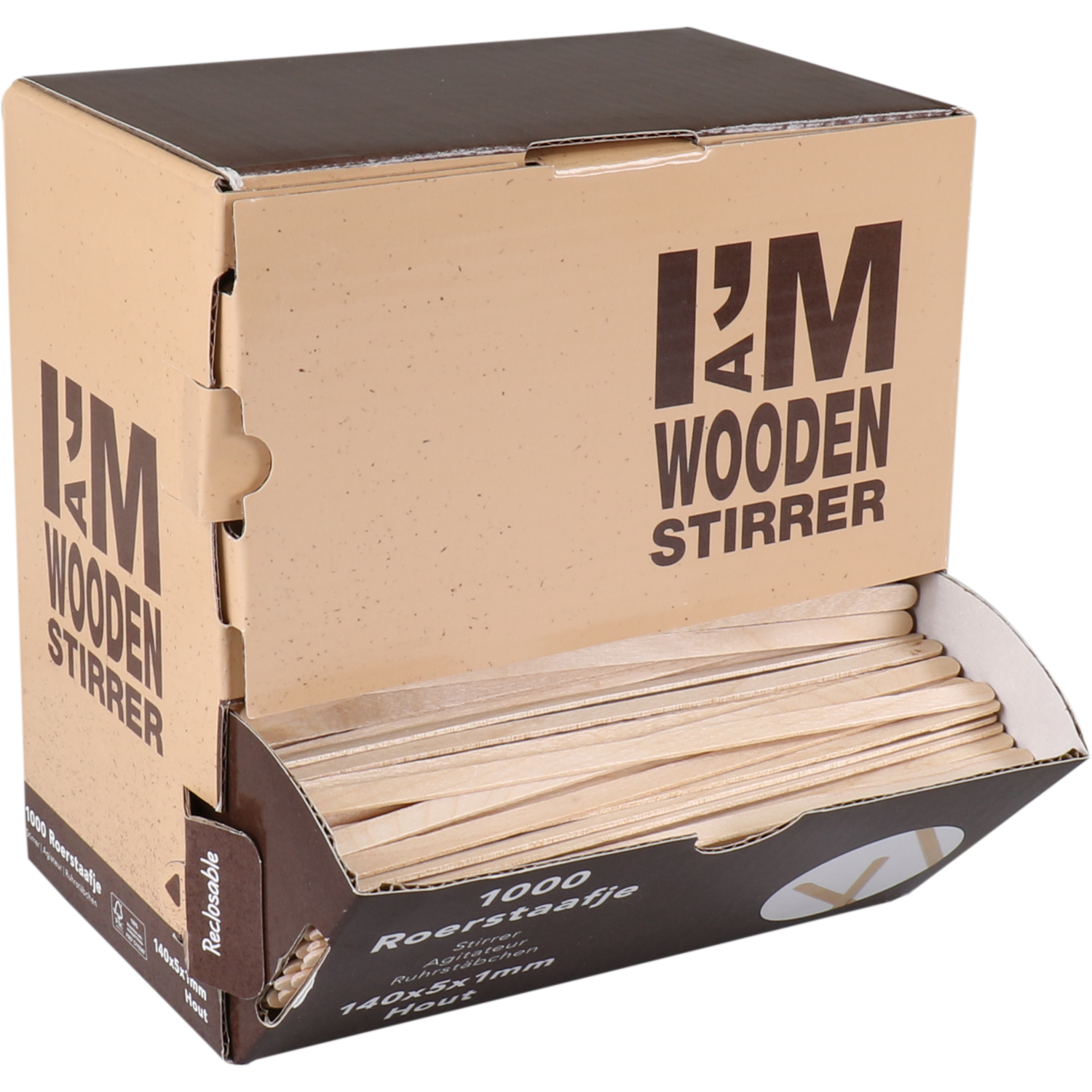 I'M Concept Roerstaafje, hout, 5x140mm, naturel 3