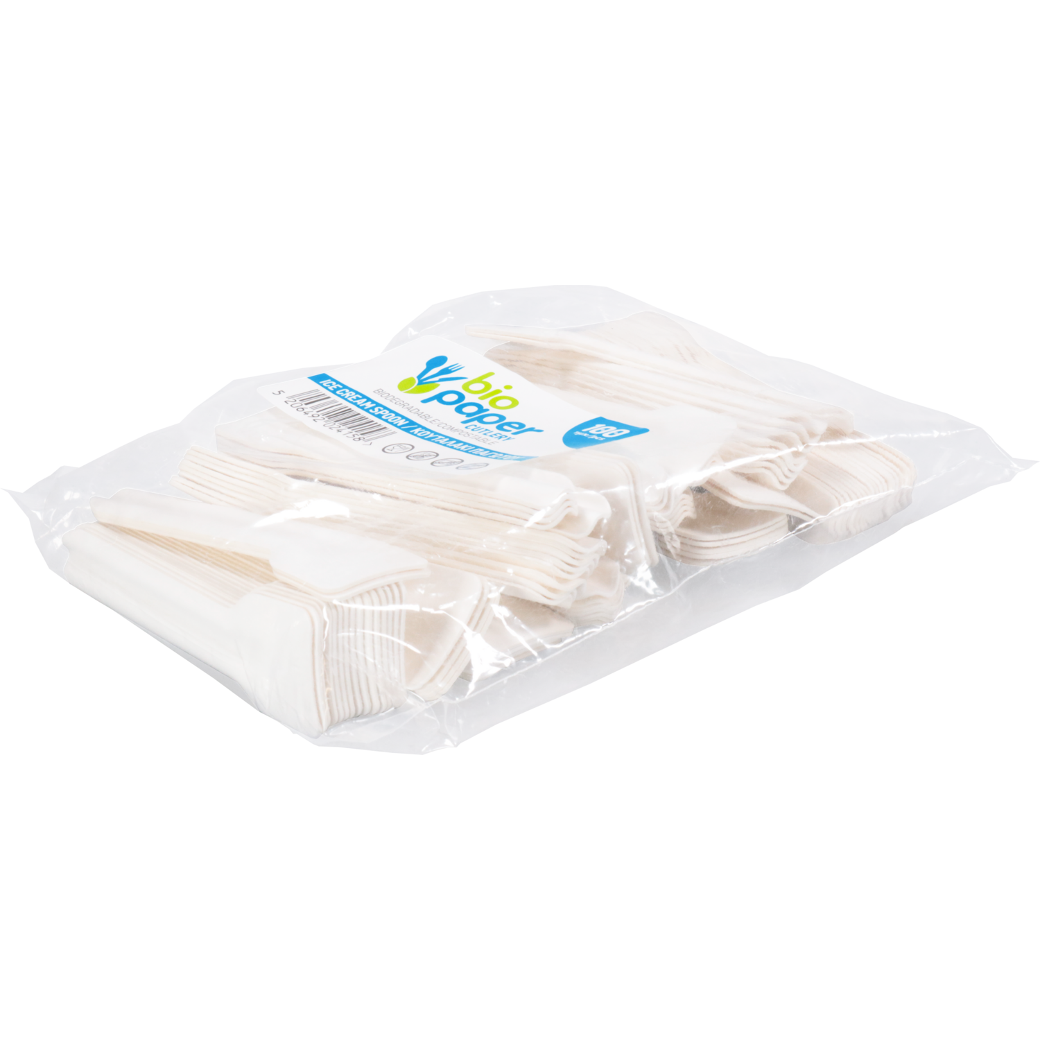 Lepel, ijslepel, Papier, 95mm, wit 3