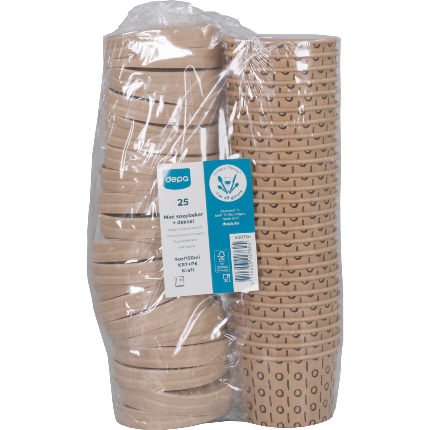 Depa, Soepbeker, incl. deksel, Karton + PE, 150ml, 4oz, bruin 5
