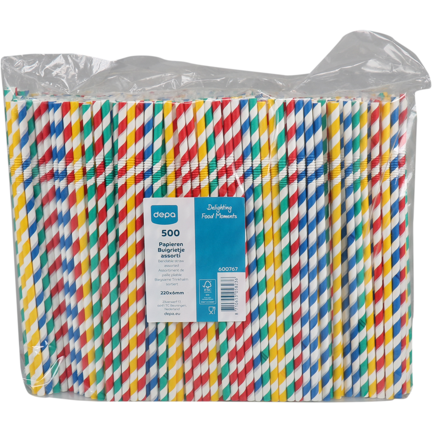 Depa Rietje, buigrietje, papier, 220mm, Ø6mm, assorti 2
