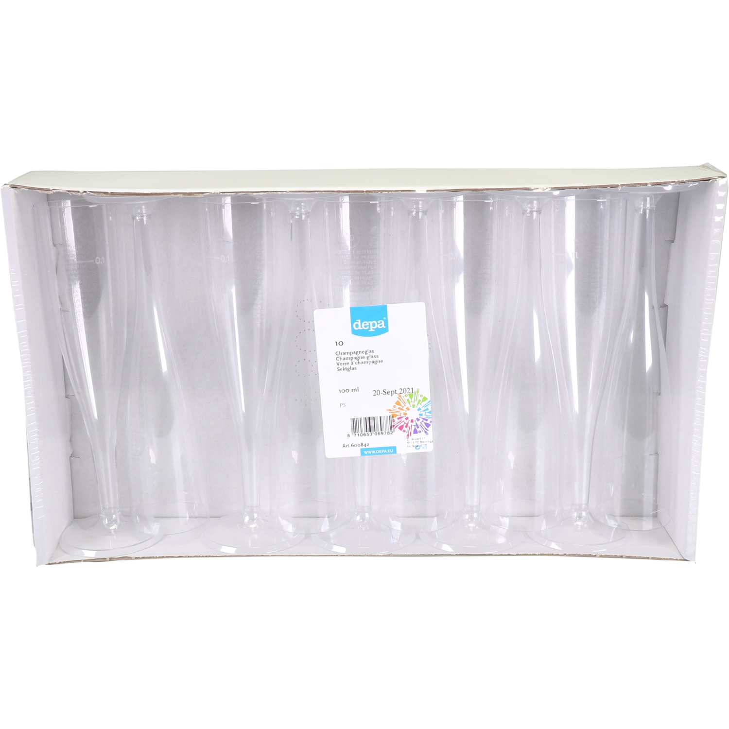 Glas, champagneglas, dispenserdoos, pS, 100ml, 200mm, glashelder 3