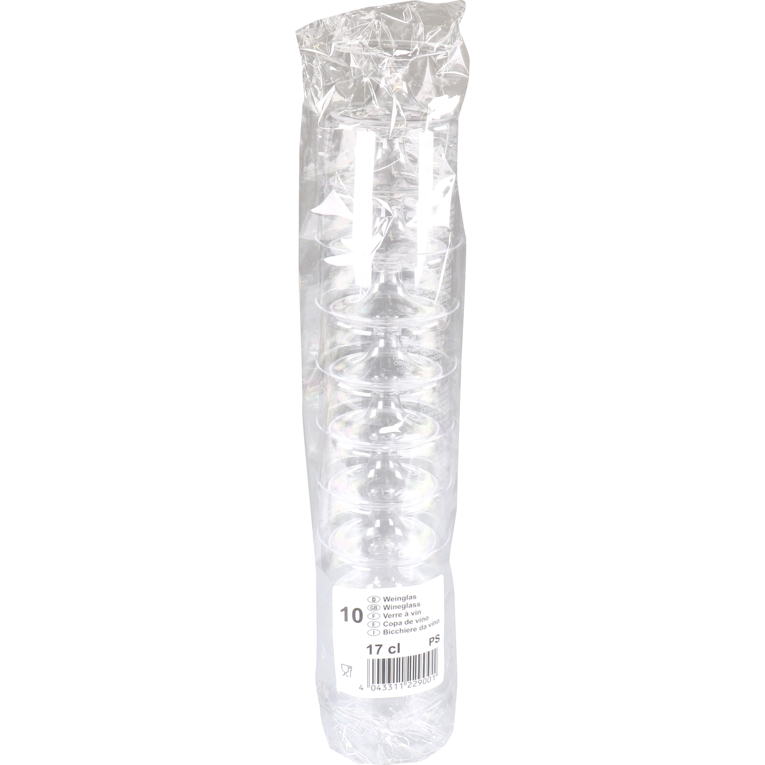 Glas, wijnglas, met voet, pS, 170ml, 86mm, glashelder 2