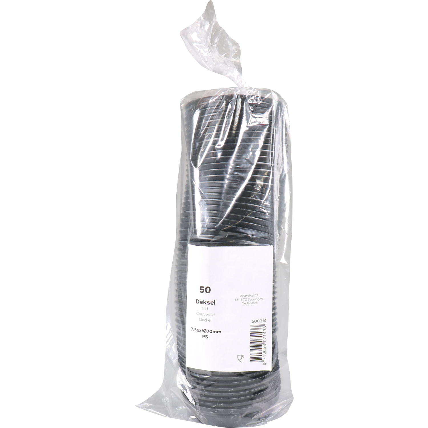 Deksel, PS, Ø70.3mm, zwart 2