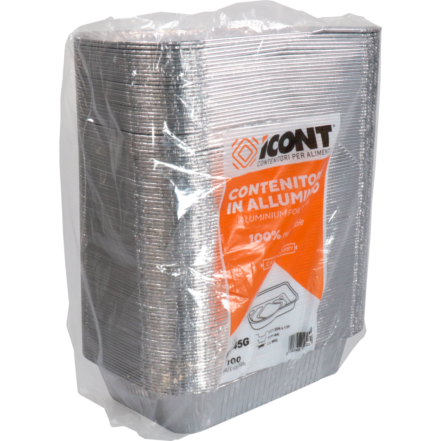 Bak, Aluminium, 750ml, 197x132x48mm, zilver 4