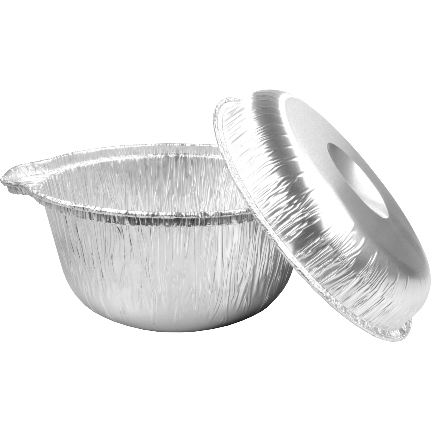 Mosselpan, met deksel, Ø250x100mm, aluminium, zilver 3