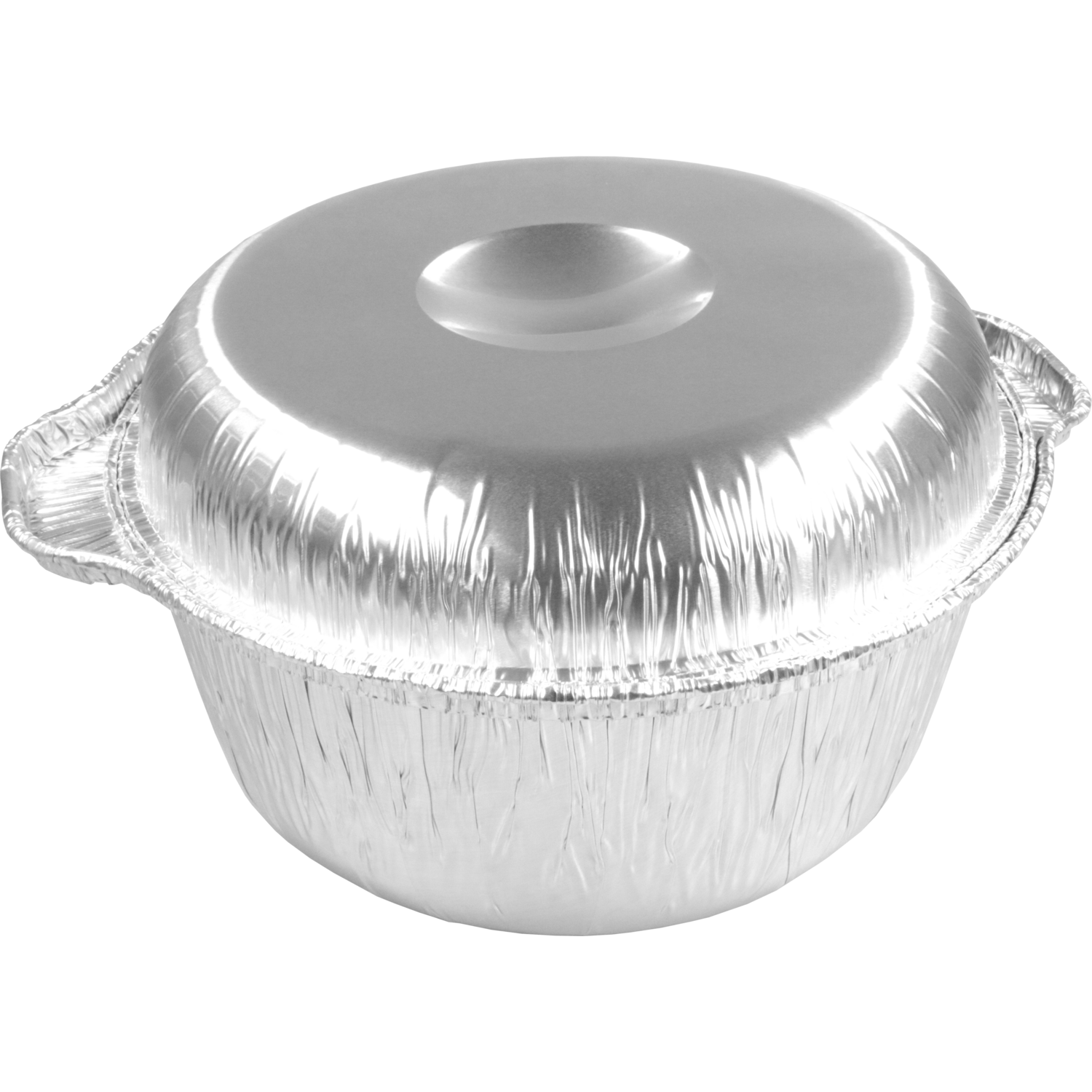 Mosselpan, met deksel, Ø250x100mm, aluminium, zilver 4
