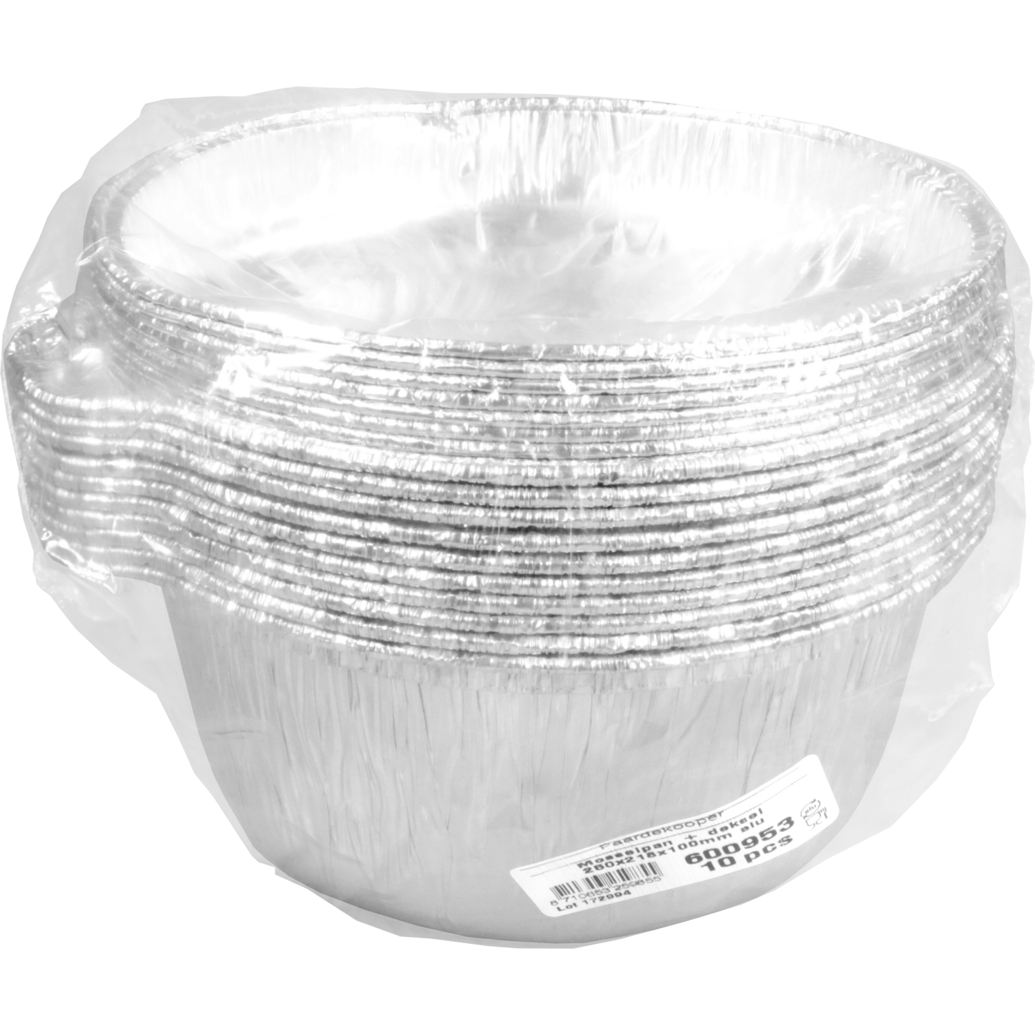 Mosselpan, met deksel, Ø250x100mm, aluminium, zilver 9