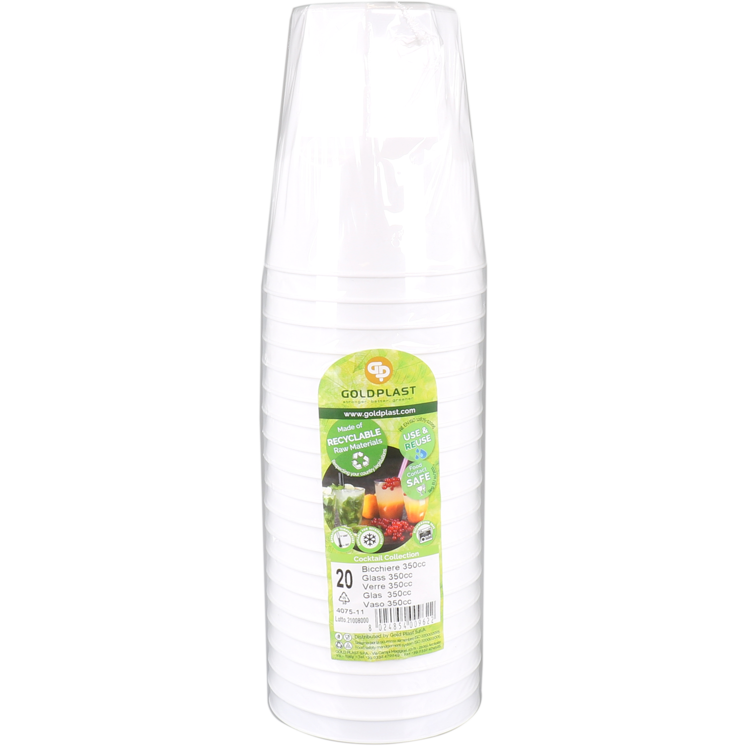 Goldplast, Beker, Use & reuse, PP, reusable, 350ml, wit 2