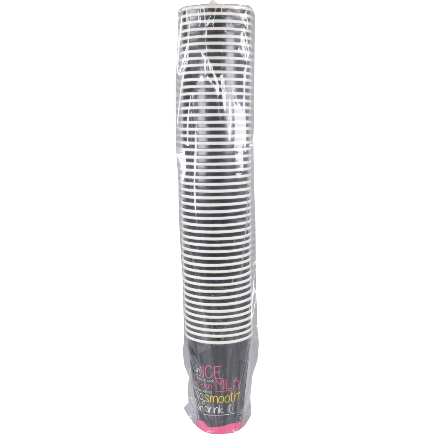 Depa, Milkshakebeker, ICE is (N)ICE, Karton + PE, 400ml, 16oz, Ø90mm, zwart/roze 2