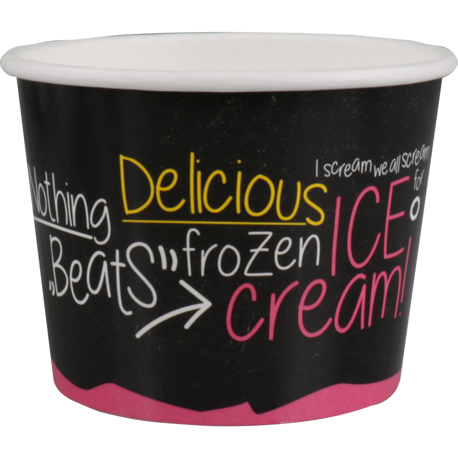 Cup, ijscup, 300ml, 12oz, Ø 101mm, 77mm, karton + PE, zwart/roze 1