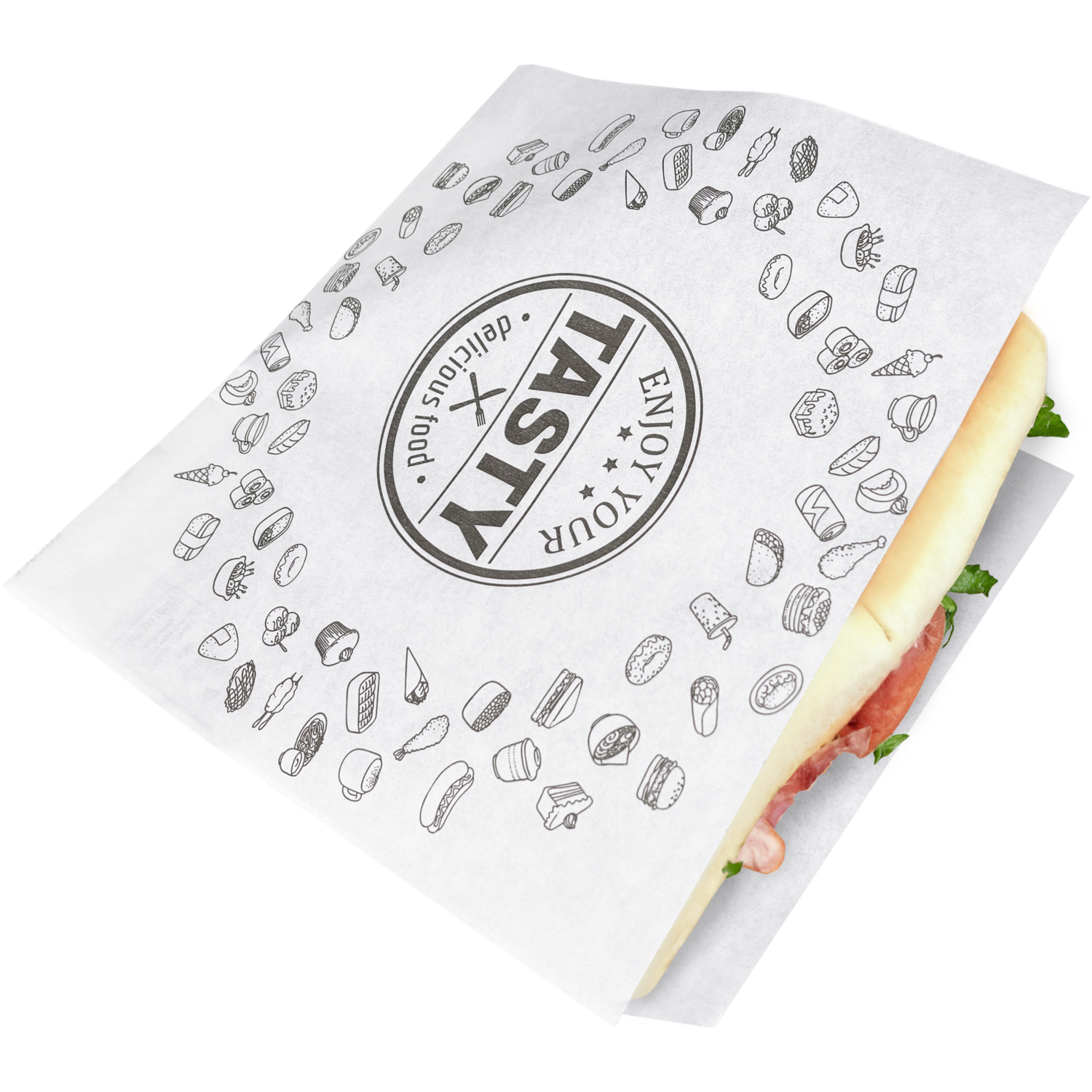 Snackenvelop, 18x18cm, TASTY, ersatzpapier,  2