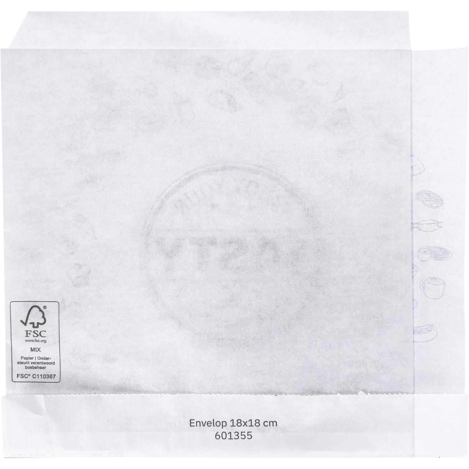 Snackenvelop, 18x18cm, TASTY, ersatzpapier,  4