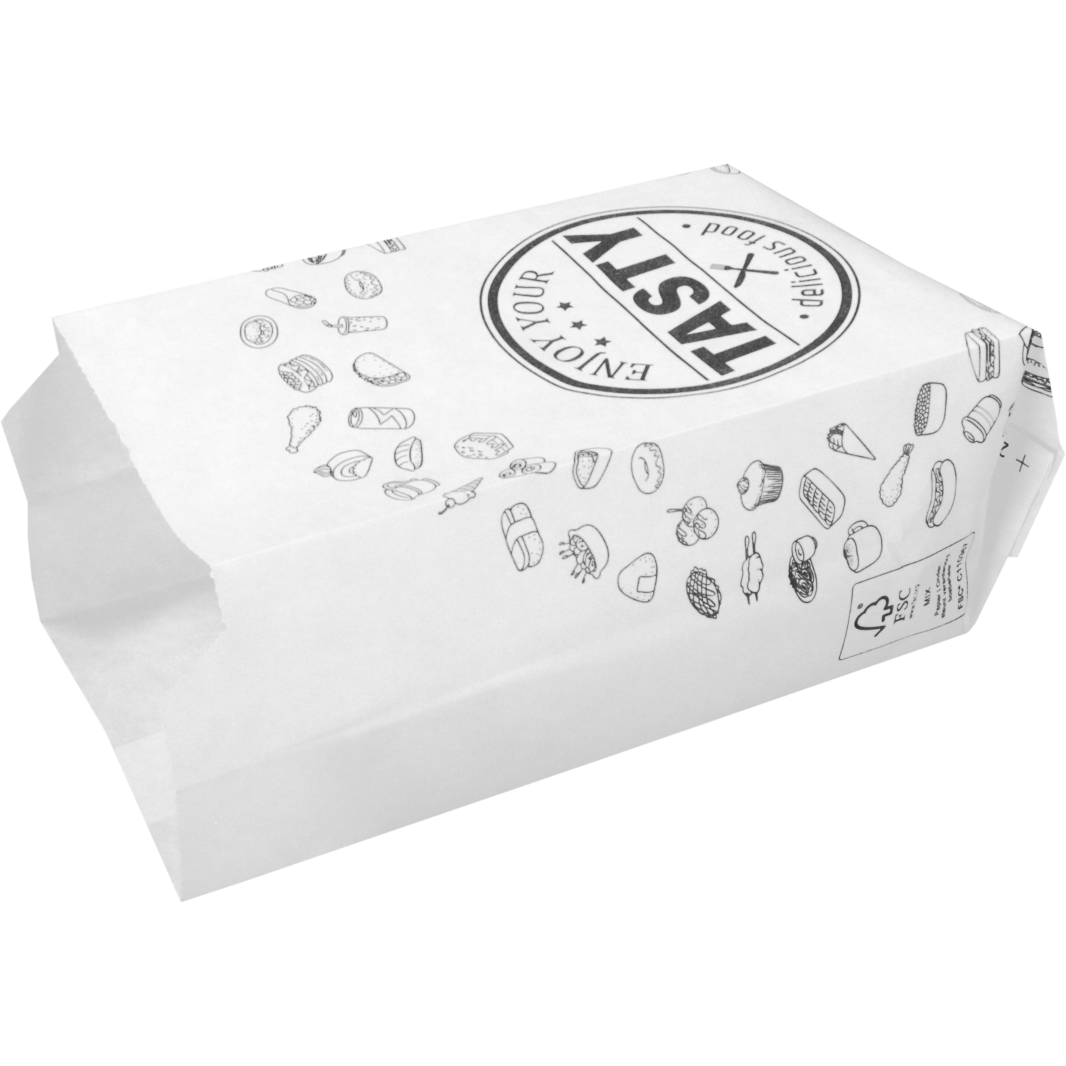 Zak, Snackzak, Ersatzpapier, Nr. 1, 1 ons, 9.5/ 3,25x22cm, TASTY, wit 2