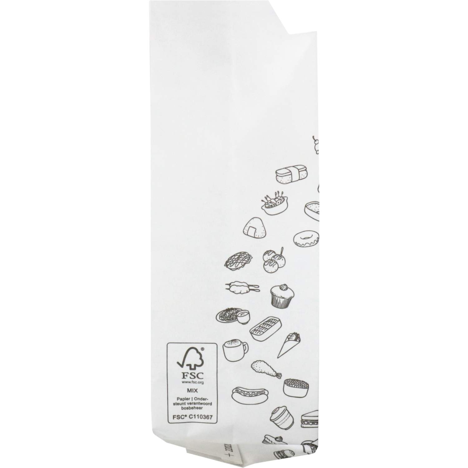 Zak, Snackzak, Ersatzpapier, Nr. 1, 1 ons, 9.5/ 3,25x22cm, TASTY, wit 4