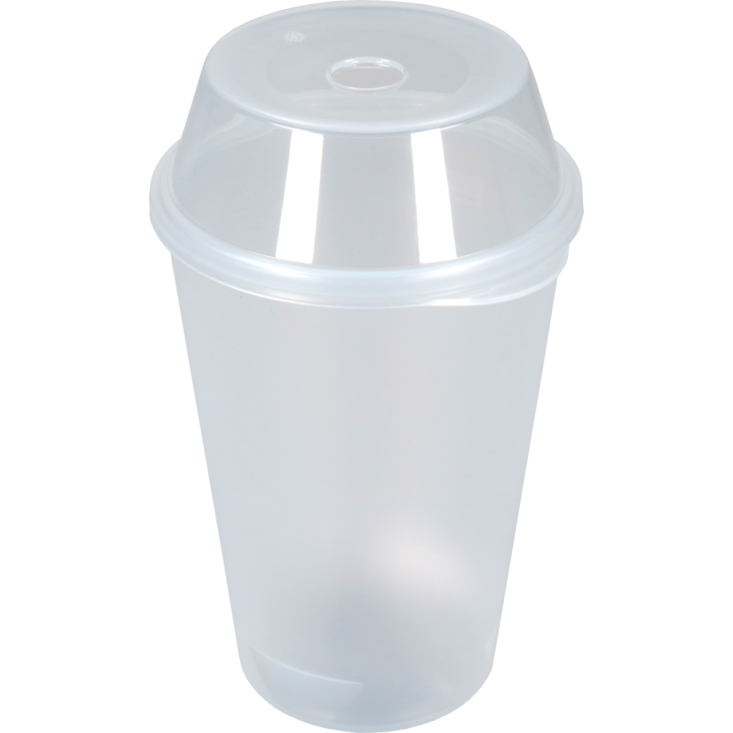 Circ Deksel, PP, dome, reusable, met gat, Ø90mm, transparant 3