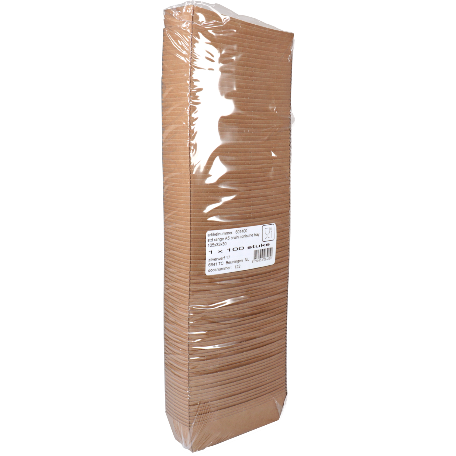 Bak, Karton, A5, snackbak, 105x33x30mm, bruin 3
