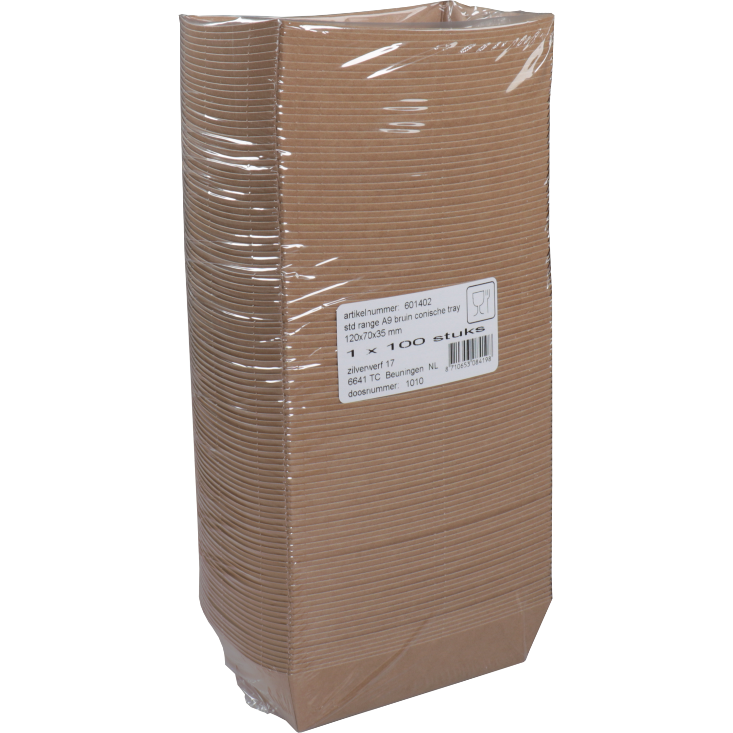Bak, Karton, A9, snackbak, 120x70x35mm, bruin 3
