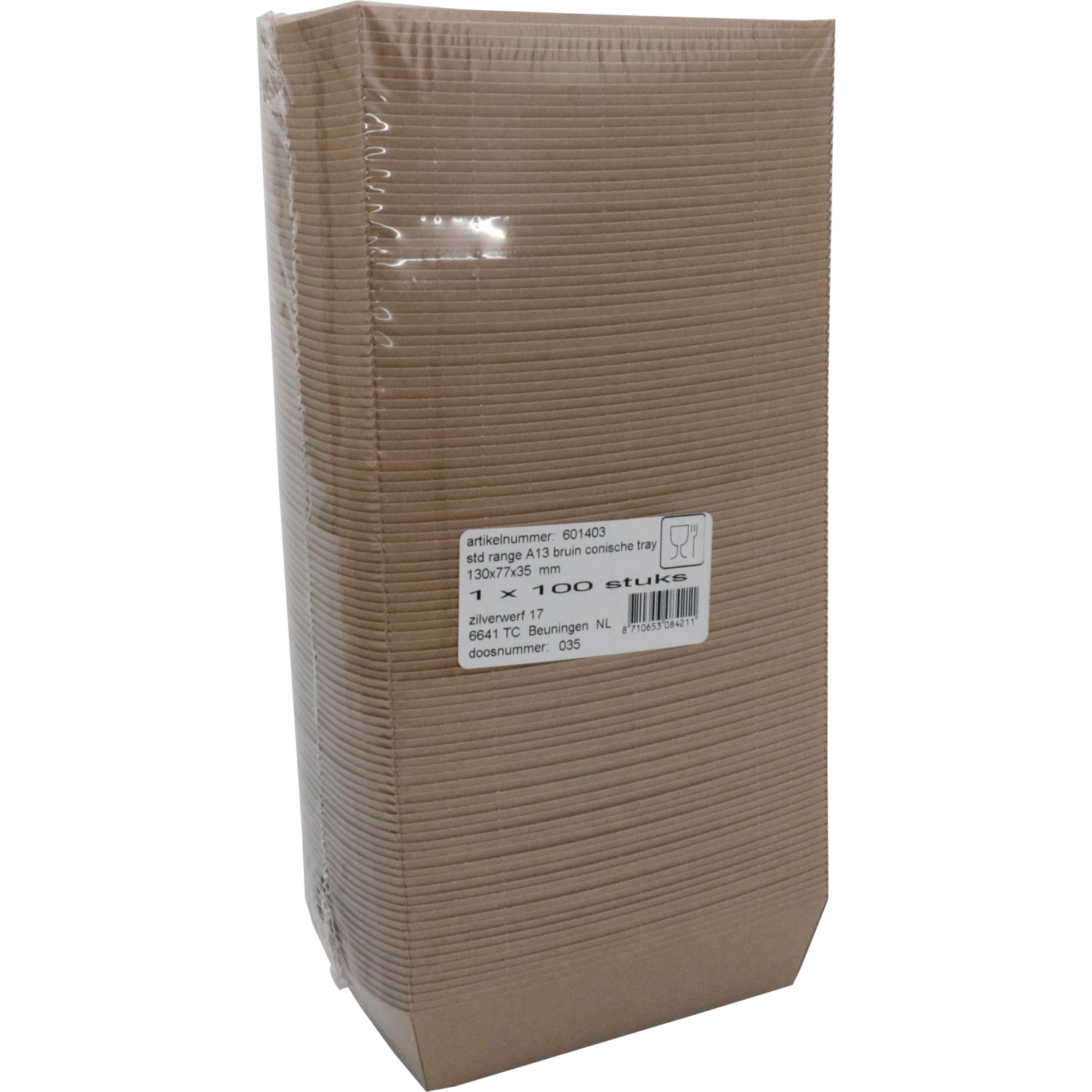 Bak, Karton, A13, snackbak, 130x77x35mm, bruin 3