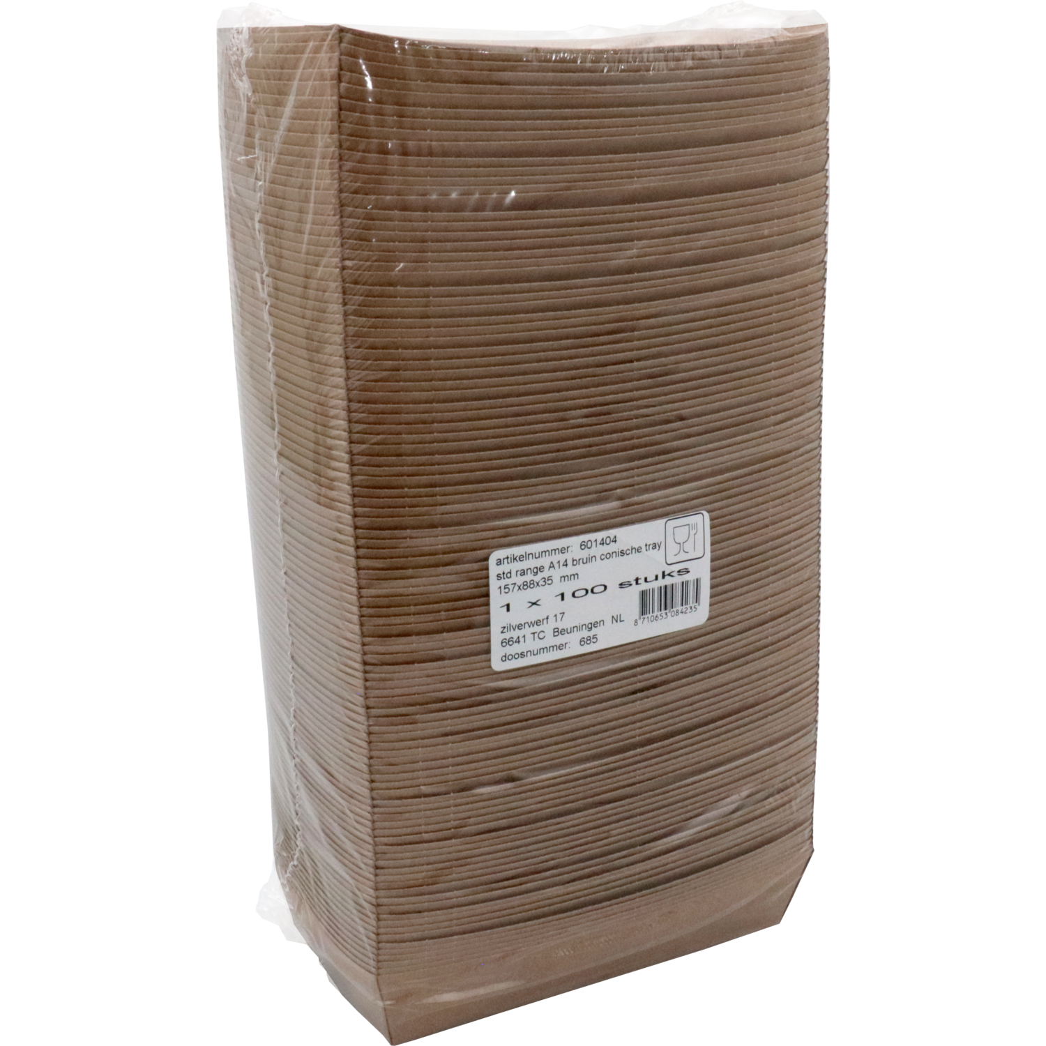 Bak, Karton, A14, snackbak, 157x88x35mm, bruin 3