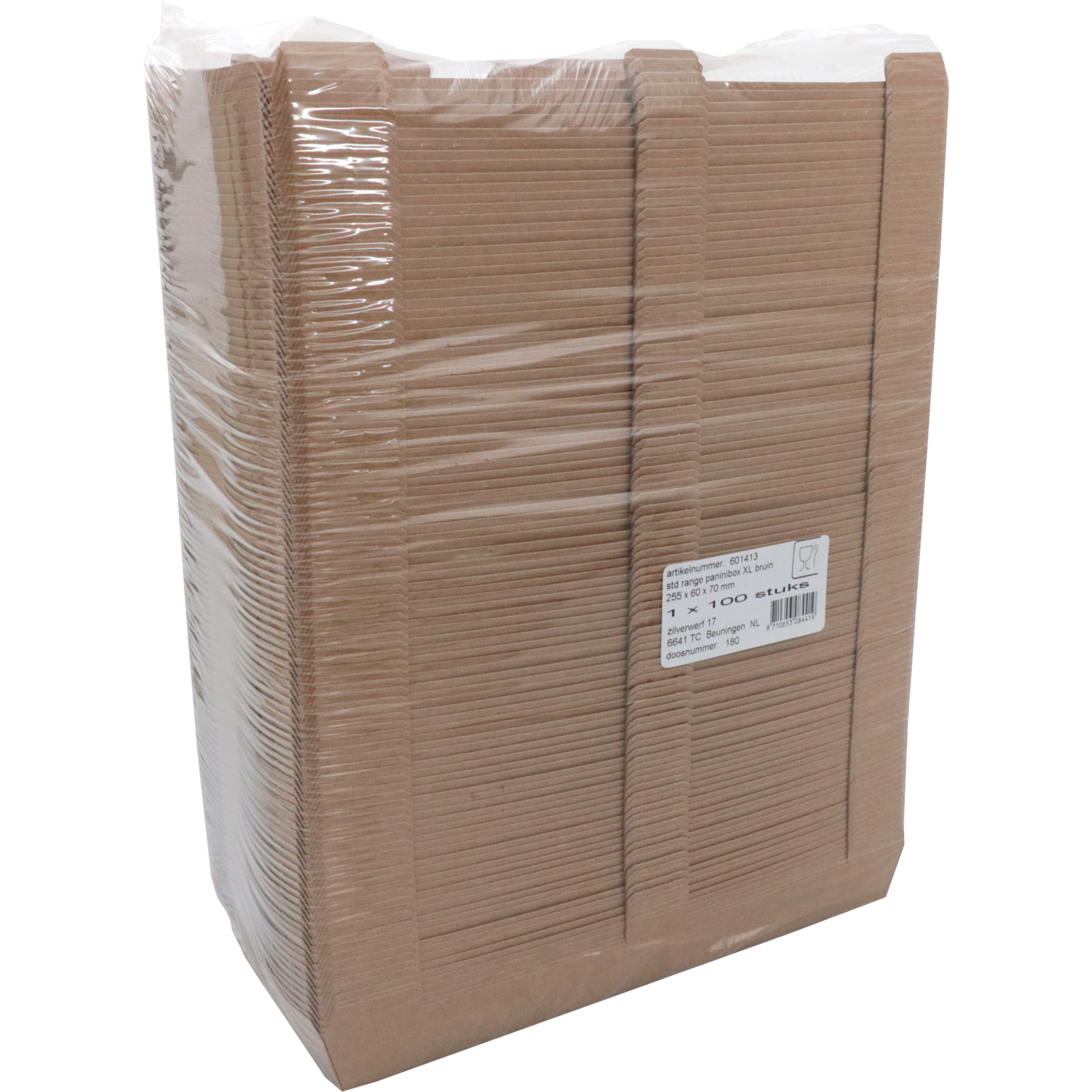Bak, Karton, paninibox, 255x60x70mm, bruin 4