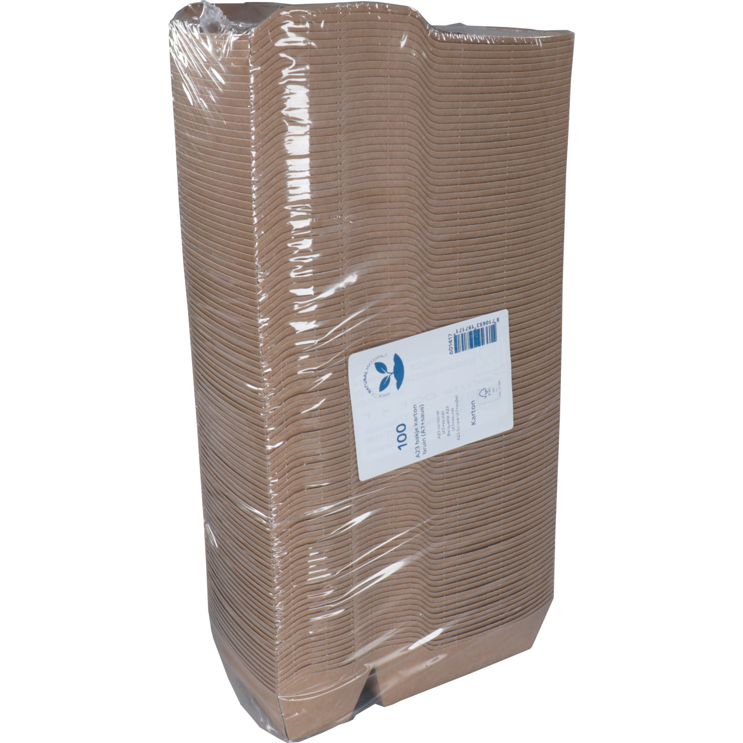 Bak, Karton, A7+1/A23, snackbak, 120x70x35mm, bruin 3