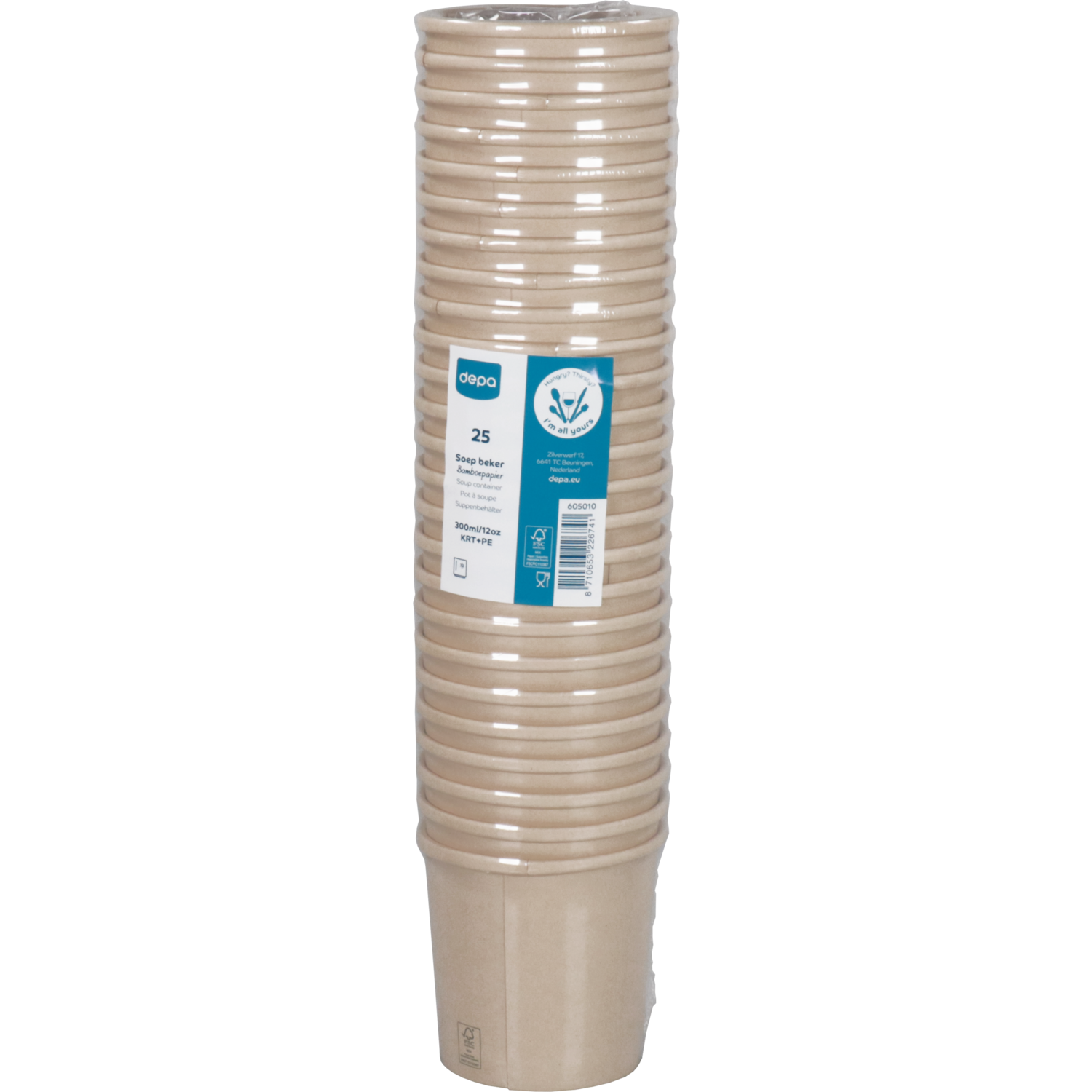 Depa, Soepbeker, Karton + PE, 300ml, 12oz, Ø90mm, naturel 4