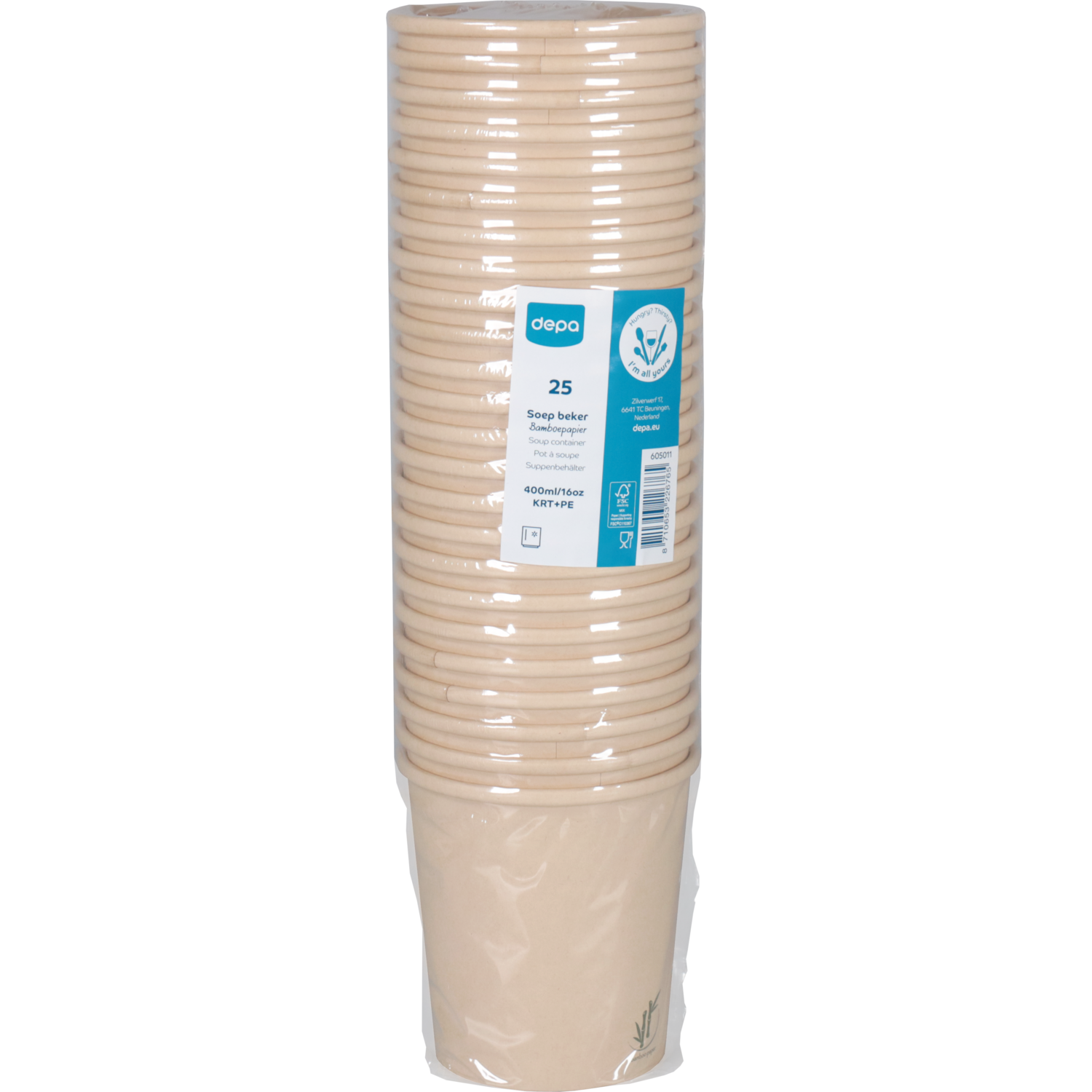 Depa, Soepbeker, Karton + PE, 400ml, 16oz, Ø97mm, naturel 5