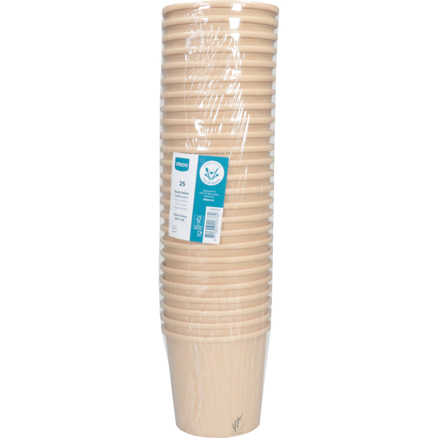 Depa, Soepbeker, Karton + PE, 750ml, 26oz, Ø117mm,  4