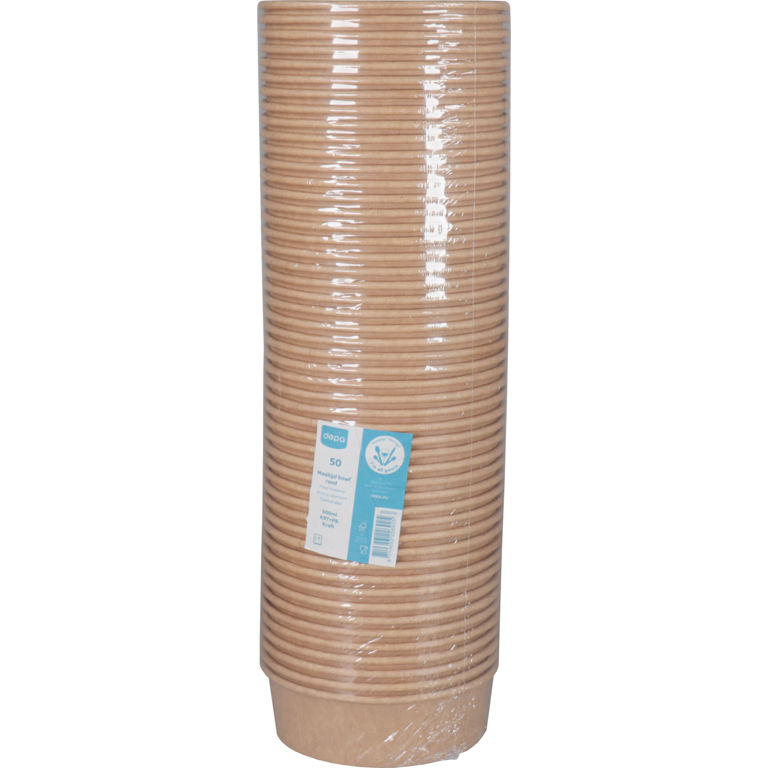 Depa Maaltijdbowl, 500ml, 150mm, 45mm, karton + PE, bruin 6