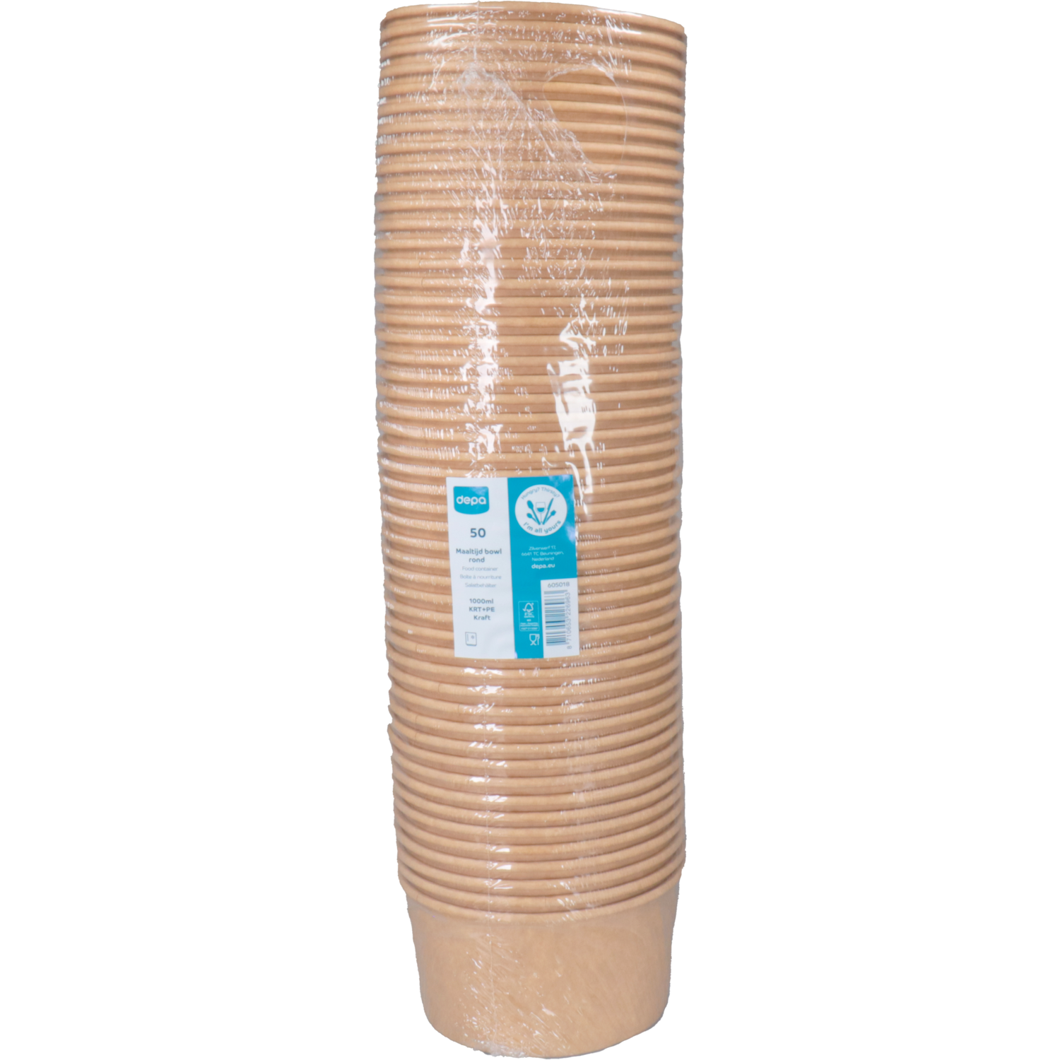 Depa Maaltijdbowl, 1000ml, 150mm, 78mm, karton + PE, bruin 4