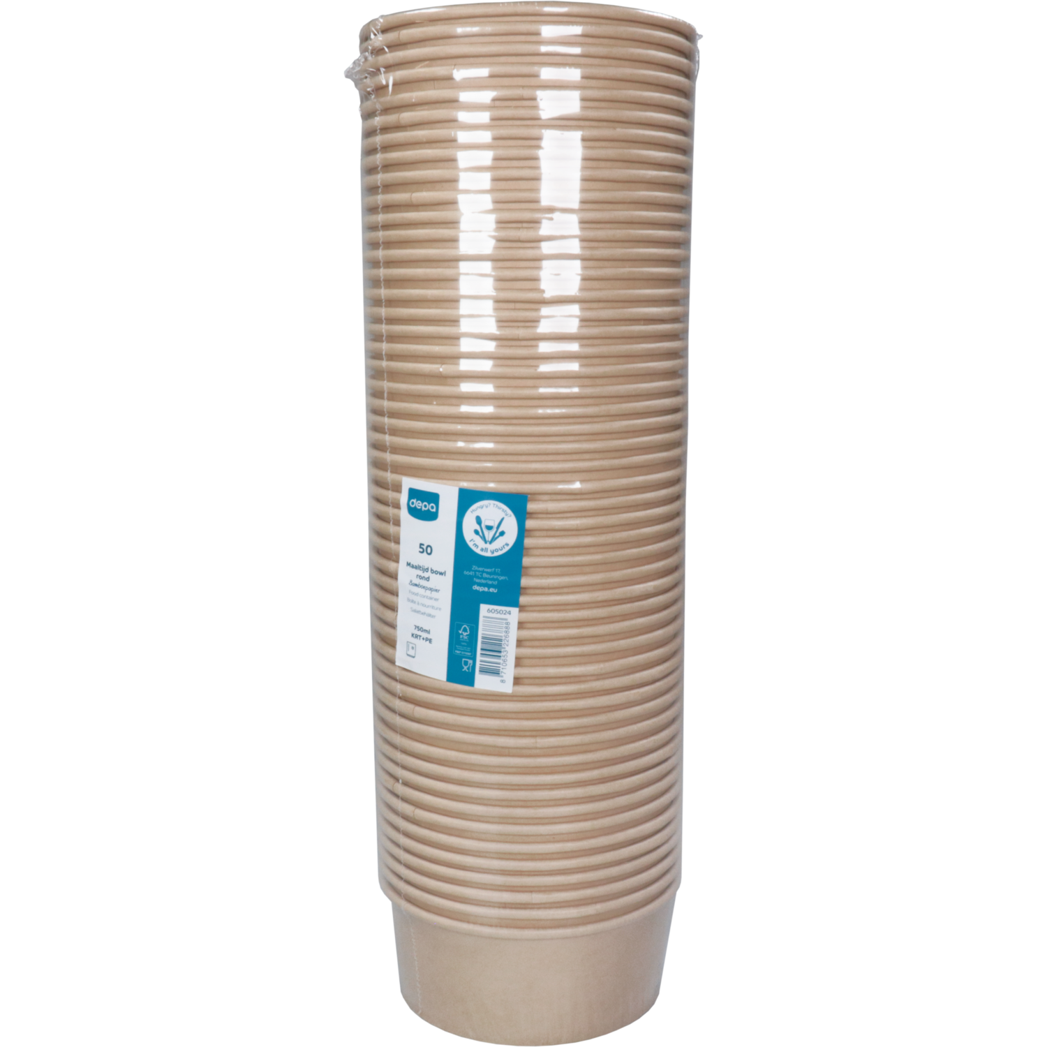 Depa Maaltijdbowl, 750ml, karton + PE, bruin 5