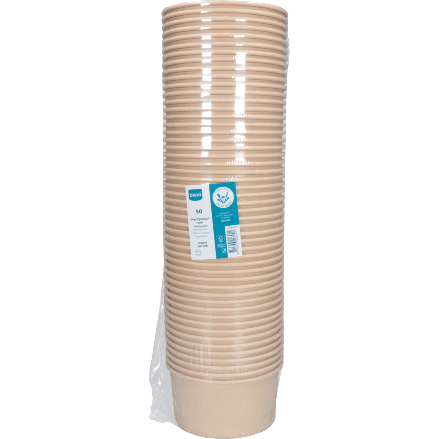 Depa Maaltijdbowl, 1000ml, 150mm, 78mm, karton + PE,  3
