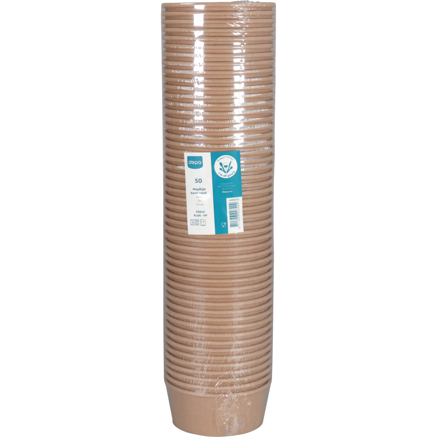 Depa Maaltijdbowl, 300ml, 119mm, 50mm, karton + PP, bruin 3
