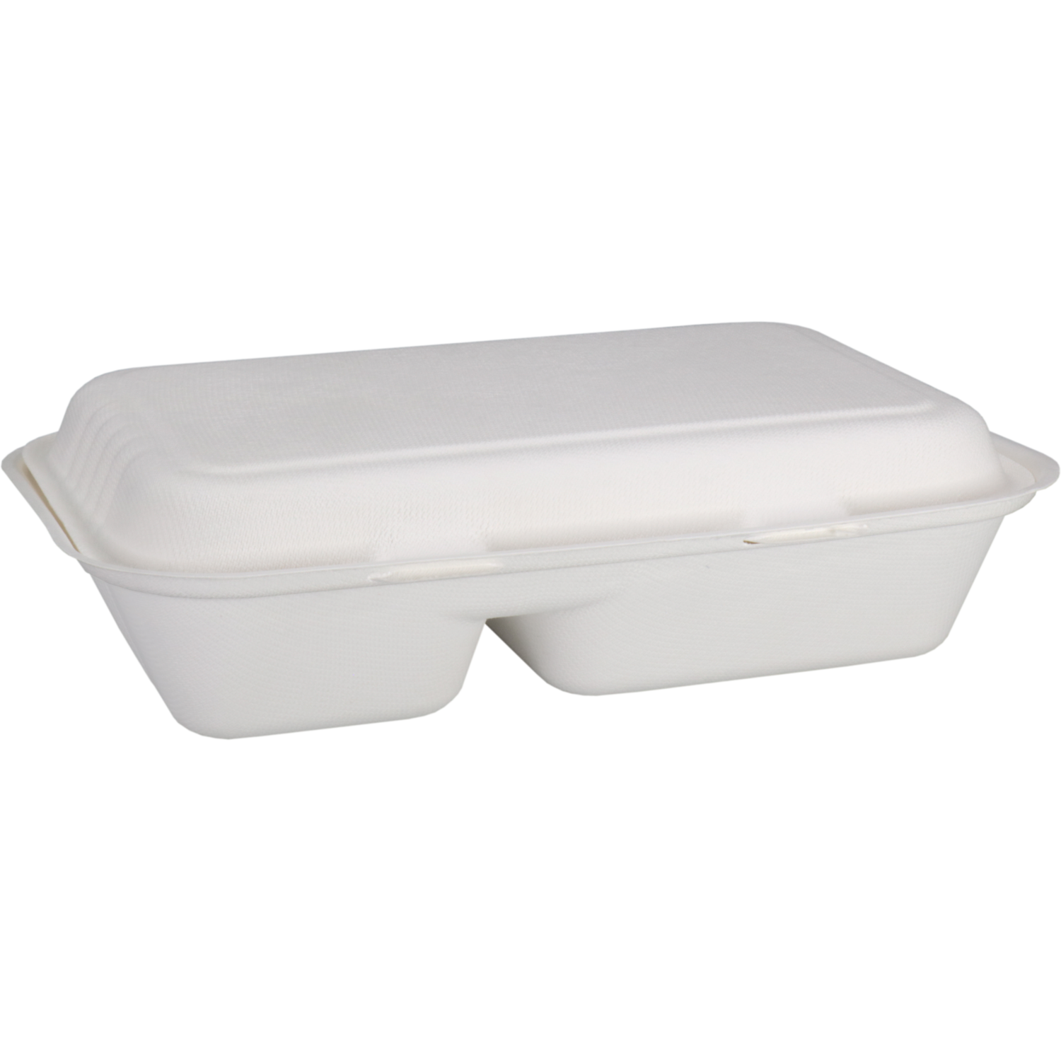 Depa Bak, Bagasse (suikerrietpulp), 2-vaks, 1000ml, maaltijdbox, 25x16x6cm, wit 1