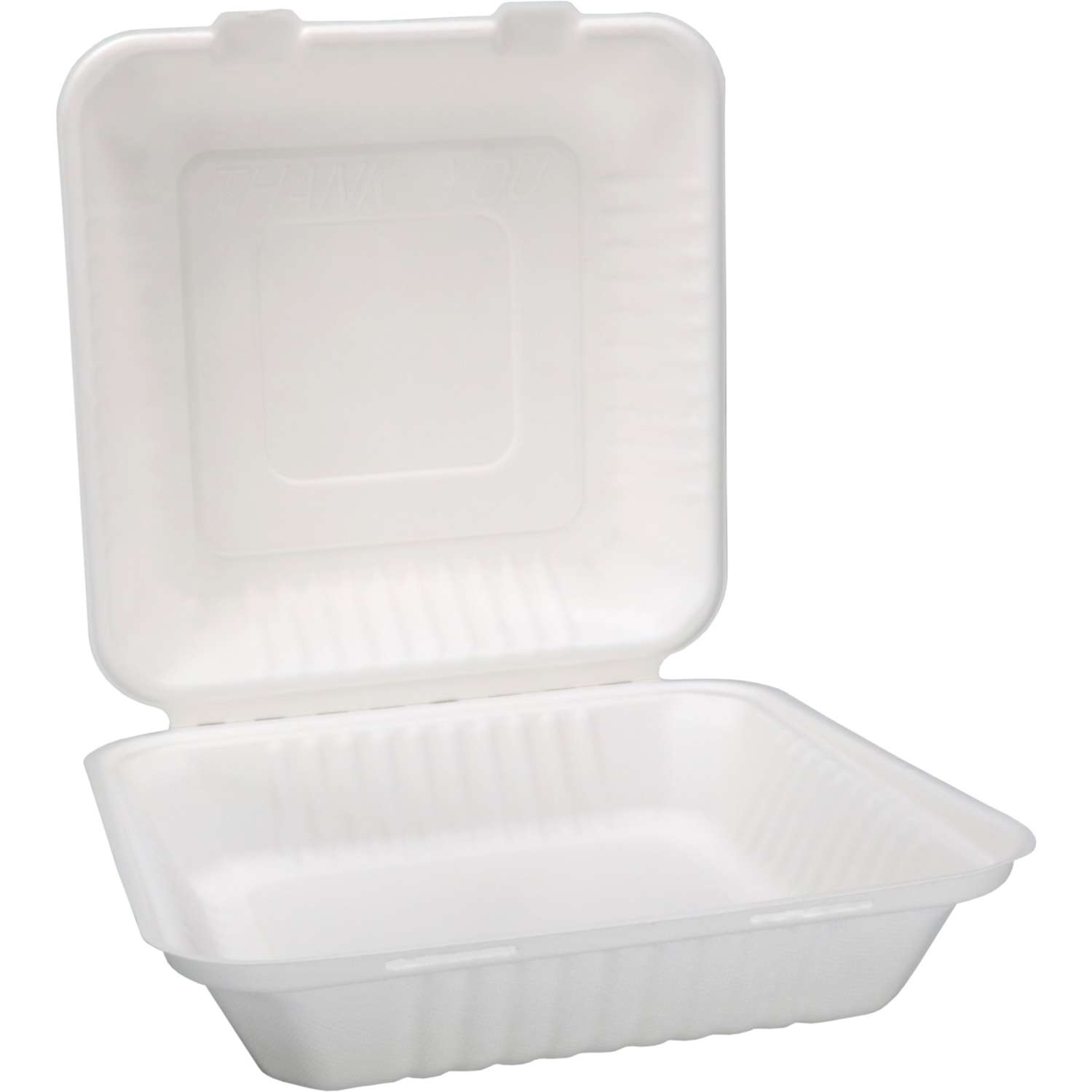 Depa Bak, Bagasse (suikerrietpulp), 1200ml, maaltijdbox, 23x23x7.8cm, wit 3