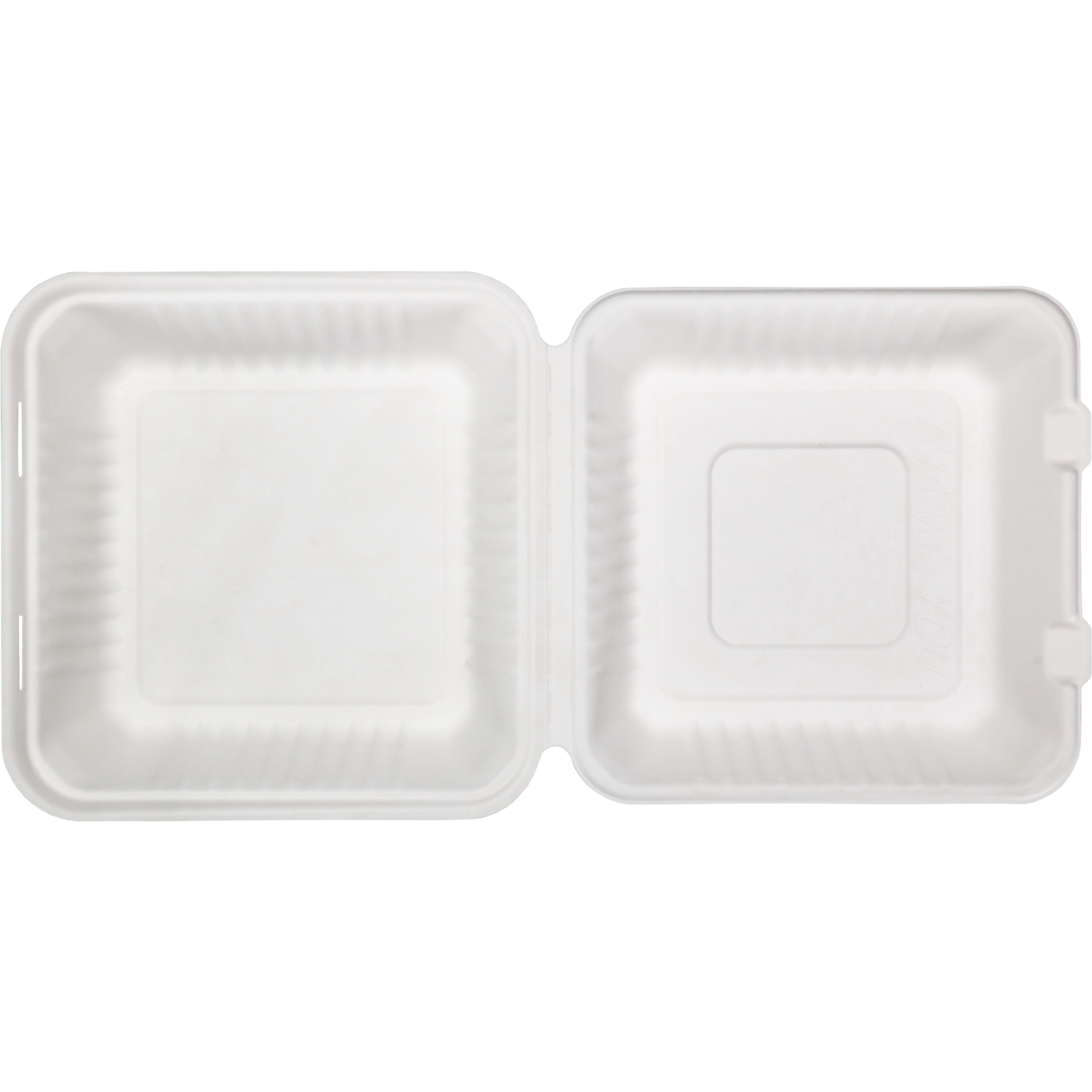 Depa Bak, Bagasse (suikerrietpulp), 1200ml, maaltijdbox, 23x23x7.8cm, wit 5