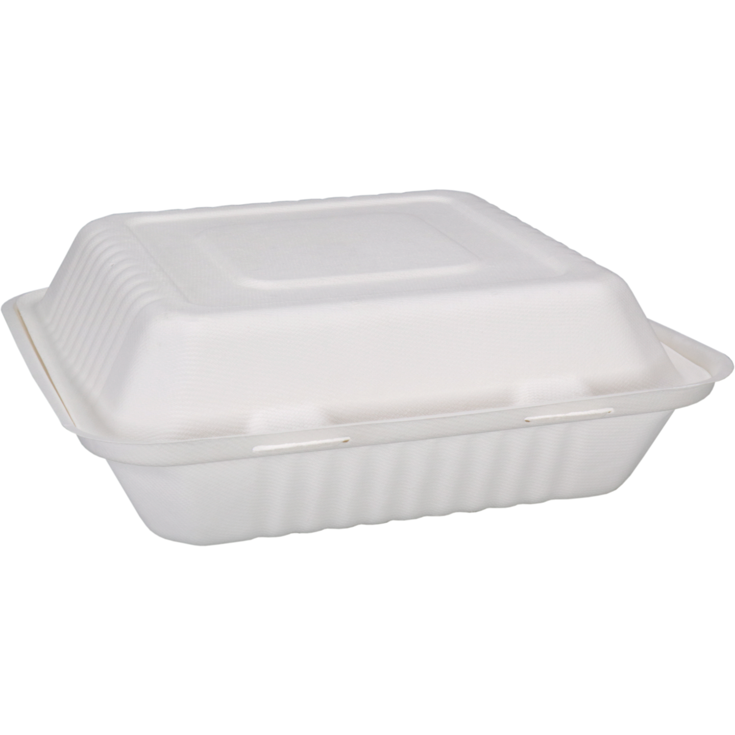 Depa Bak, Bagasse (suikerrietpulp), 1200ml, maaltijdbox, 23x23x7.8cm, wit 1